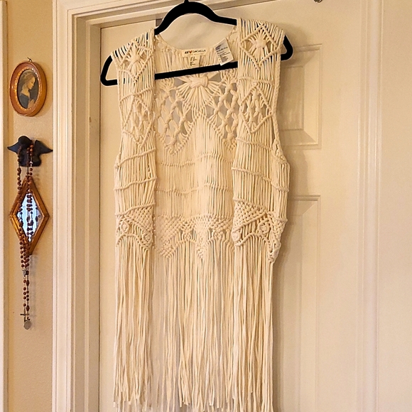 💝 Darling long French vest by HM Coachella size extra small cream - Picture 3 of 3